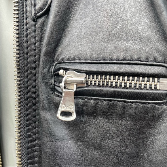 Dolce and Gabbana Lamb Leather Moto Jacket - Picture 9 of 16